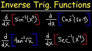 Derivatives of Inverse Trigonometric Functions [upl. by Tove]