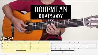 BOHEMIAN RHAPSODY  QUEEN  Fingerstyle Guitar Tutorial TAB [upl. by Nothgierc]