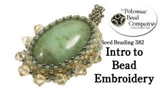 Intro to Bead Embroidery DIY Jewelry Making Tutorial by PotomacBeads [upl. by Anuayek]