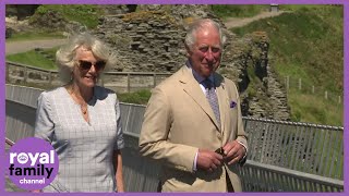 Prince Charles and Camilla Officially Open Tintagel Footbridge in Cornwall [upl. by Ladnyc]