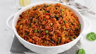 DELICIOUS VEGETABLE JOLLOF RICE NO MEAT STOCK [upl. by Haleigh]