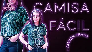 TUTORIAL DIY CAMISA FÁCIL  PATRÓN GRATIS [upl. by Eelram]