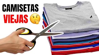 3 IDEAS FÁCILES DE RECICLAR CAMISETAS VIEJAS  TRANSFORMAR ROPA [upl. by Pickens89]