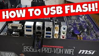 MSI B550M Pro VDH Wifi USB BIOS Button Flash Guide [upl. by Ellenahs]