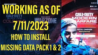 How to install Call of Duty Modern Warfare Missing Data Packs Error Fix 2022 [upl. by Nnylyoj]