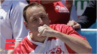 Joey Chestnut eats 71 hot dogs to win Nathan’s Hot Dog Eating Contest for 12th time  ESPN [upl. by Shaeffer859]