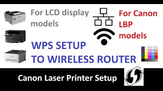 Canon WiFi Setup WPS for laser printers LBP113w LBP223dw LBP621Cw and similar 5line LCD models [upl. by Leviralc985]