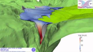 3D SPH numerical simulation of the wave generated by the Vajont rockslide explanation [upl. by Toh784]