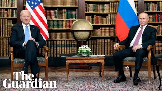 Joe Biden meets Vladimir Putin facetoface at Geneva summit [upl. by Ahterod]