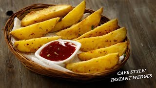 Potato Wedges  Cafe Style Instant Crispy amp Fluffy Recipe  CookingShooking [upl. by Yelhsa859]