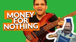 Learn Money For Nothing On Bass Guitar Simple Songs For Beginners [upl. by Klina226]