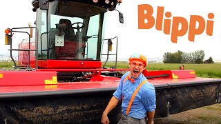 Blippi Explores A Swather  Construction Trucks For Kids  Tractors And Trucks For Children [upl. by Aihsenat]