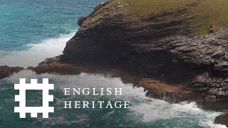 Cornwall Travel Visit Tintagel Beach amp Merlins Cave [upl. by Ennairrek]