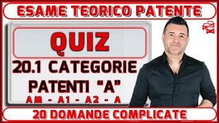 QUIZ  CATEGORIE PATENTI  AM A1 A2 A [upl. by Hally]