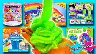 Probando 8 kits para hacer Slime Elmers Nickelodeon y Poopsie  Supermanualidades [upl. by Fernandez]