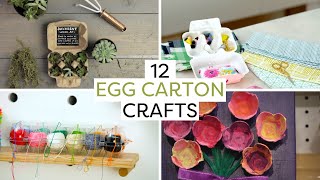 12 Crafts to Make With Egg Cartons  Compilation [upl. by Lindie929]