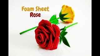 DIY  How to a Make Foam Rose flower  Foam Sheet Craft  Craftastic [upl. by Nilyad]