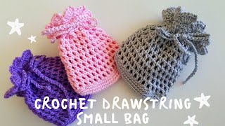 How to crochet drawstring small POUCH  EASY TO MAKE [upl. by Liuka]