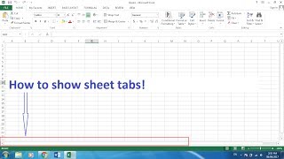 How to show Microsoft excel sheet tabs [upl. by Aicilf815]