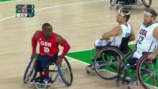 Wheelchair Basketball  USA vs Great Britain  Men’s preliminaries  Rio 2016 Paralympic Games [upl. by Dnomse993]