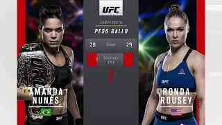 Ronda rousey vs amanda nunes en español [upl. by Arnelle]