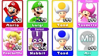 New Super Mario Bros U Deluxe  All Characters [upl. by Enirac]