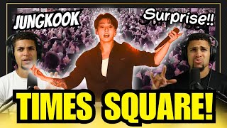 JungKook LIVE in Times Square Reaction [upl. by Nerrawed]