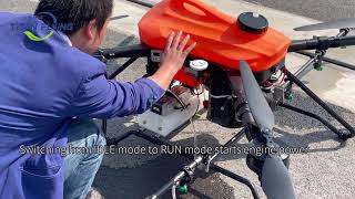 TP416H testing video 4aixs 16L gasoline electric hybrid drone sprayer [upl. by Kcod]