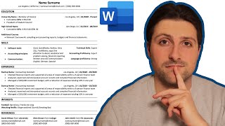 How To Make a Resume For Students  Microsoft Word [upl. by Gurolinick]