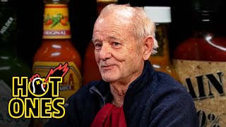 Bill Murray Doesn’t Flinch While Eating Spicy Wings  Hot Ones [upl. by Nickolas]