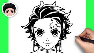 How To Draw Tanjiro Kamado  Demon Slayer  Easy Step By Step [upl. by Seidel915]