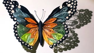 Quilled butterfly  Papillon quilling  Mariposa de Papel [upl. by Acinorrev]