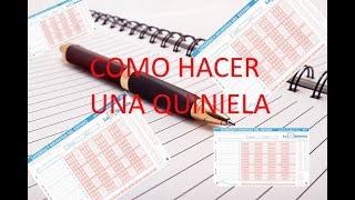 Hacer una quinela [upl. by Akenahc]