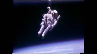 Astronaut Bruce McCandless II Floats Free in Space [upl. by Metabel]