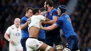 Courtney Lawes MASSIVE tackle on Jules Plisson England v France 21st March 2015 [upl. by Gibrian]