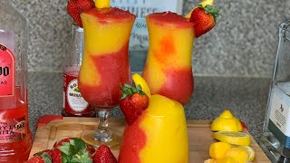 MANGO STRAWBERRY COCKTAIL FROZEN DRINKALCOHOL N VIRGIN VERSIONHOW TO MAKEEASY KID FRIENDLY [upl. by Varion]