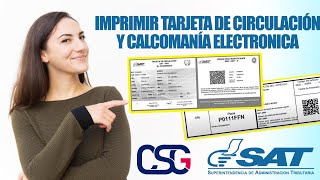 COMO IMPRIMIR TARJETA DE CIRCULACION Y CALCOMANIA DE VEHICULOS GT 2022 [upl. by Kincaid62]