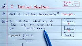 Multilevel Inheritance in Java  Learn Coding [upl. by Prinz]