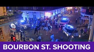 Bourbon St shooting Crowd flees 4 injured in New Orleans [upl. by Errick354]