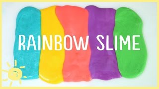 DIY  How to Make Slime WITHOUT Borax Rainbow Slime [upl. by Atinomar]