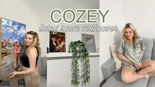 COZEY Living Room Makeover Decorating and DIY’s [upl. by Merla175]