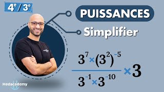 Puissances  Simplifier  Exercice Type [upl. by Waldron]