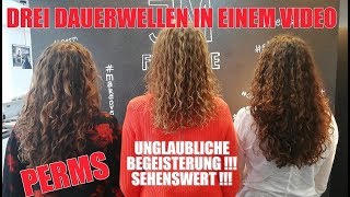 DREI DAUERWELLEN IN EINEM VIDEO THREE PERMS IN ONE VIDEO PERFECT PERMS FROM THE PERM EXPERTS [upl. by Enirehtakyram]