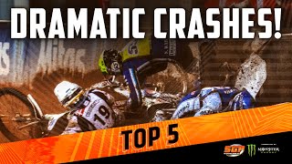 DRAMATIC SPEEDWAY GP CRASHES  FIM Speedway Grand Prix [upl. by Inaej812]