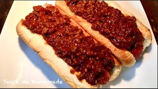 SouthernStyle Hot Dog Chili  Summer Foods Series  Teach Me Homemade [upl. by Cacie523]