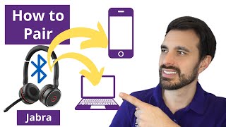 How to pair Jabra Evolve 75 to Mobile amp PC  FAST [upl. by Loggins794]