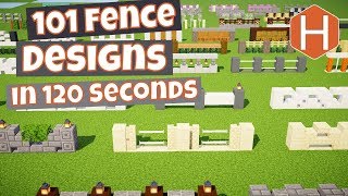 101 Fence Designs in 260 Seconds Minecraft [upl. by Alphonsine]