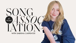 Sabrina Carpenter Sings Taylor Swift Ariana Grande amp The 1975 in a Game of Song Association  ELLE [upl. by Ahsiaa660]