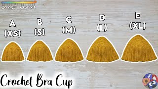 CROCHET “Bra Cup” A to E  Tutorial [upl. by Junius]