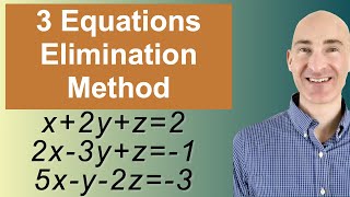 Solving Systems of 3 Equations Elimination [upl. by Aihsyt]